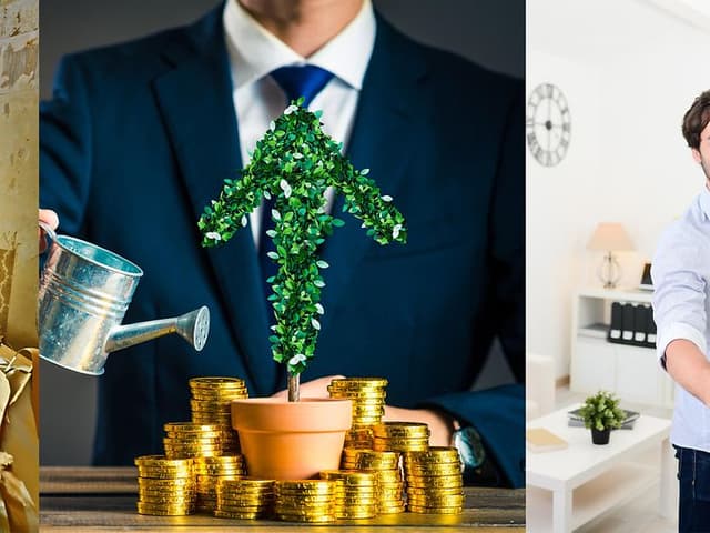 Smart home - rental - collage af billeder med mennesker