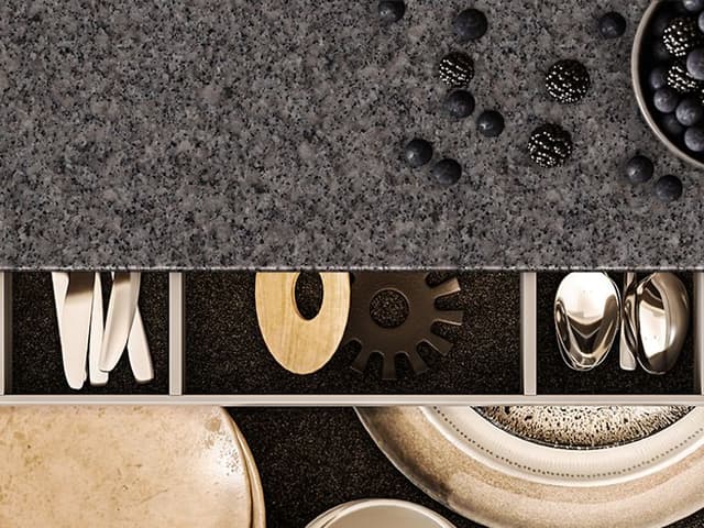 Stein - detaljbilde av granittbenkeplate