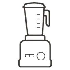 Konturerna av en blender med svart penna på vit bakgrund. 