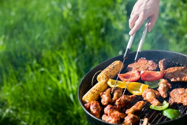 Summer - cooking food on a grill