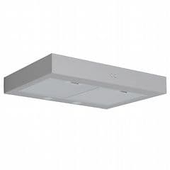 Underhängd silverfärgad köksfläkt från Silverline Frigg med centralventilation.
