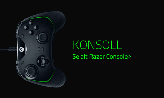 Razer konsoll med norsk tekst