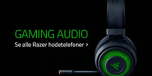 Razer hodetelefoner med norsk tekst