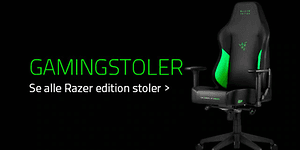 Razer svart gamingstol med grønne detaljer