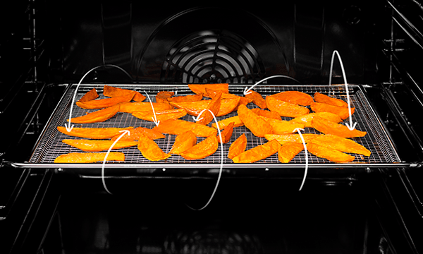  Sweet potato om baking sheet in oven