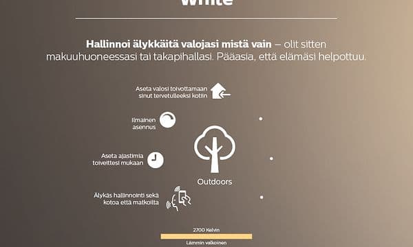 Philips Hue White valojen ominaisuudet.