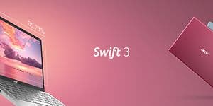 Acer Swift 3 banner i rosa