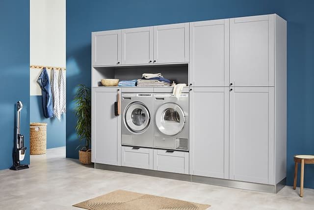 Epoq Shaker Steel Grey vaskerom med integrert vaskemaskin og tørketrommel