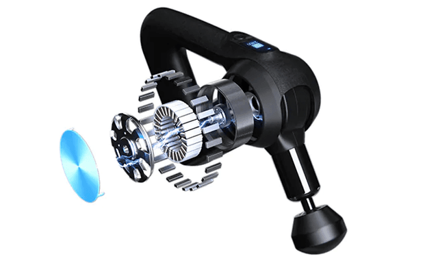 En visualisering af en Theragun-massagepistolmotor
