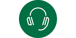 Headphone-ikon på grøn baggrund