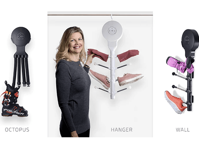 Collage med kvinde og Hedgehog octopus- og wall dryer