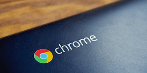 närbild av Chromebook logga