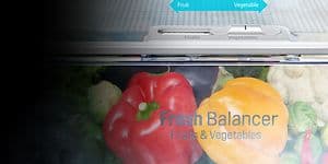 Fresh balancer -bannerikuva, jossa on paprikoita jääkaapin lokerossa