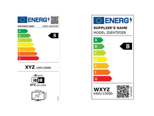 Energimerking for skjermer og lamper