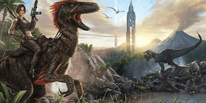 Gaming: Kuvakaappaus Ark Survival Evolved -pelistä, jossa on lohikäärmeitä