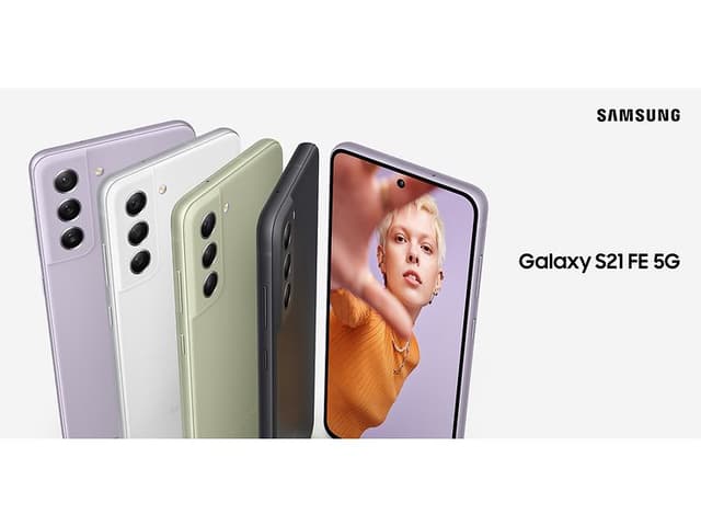 Samsung Galaxy S21 FE i ulike farger.