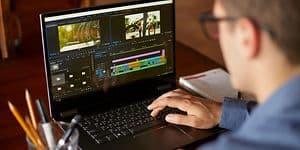 Video editing on a laptop