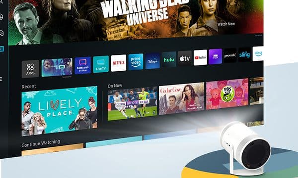 Samsung-Freestyle-Projektor viser smart-TV-innhold
