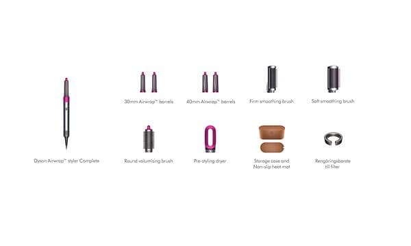 Dyson Airwrap hårstyler med tillbehör.