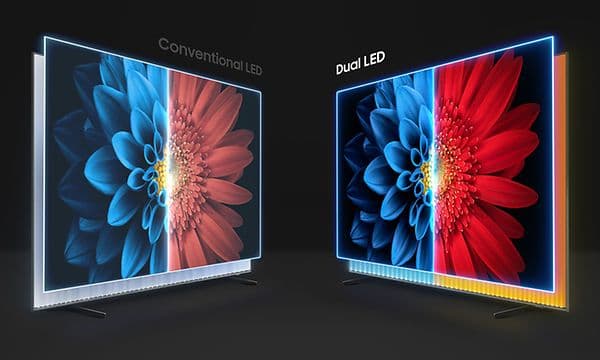 Samsung-TV-QE60A - Dual LED TV ja tavallinen TV vertailtavana
