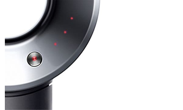 Høyre side av hårføneren som viser varmeinnstillingene til Dyson Supersonic Black Nickel