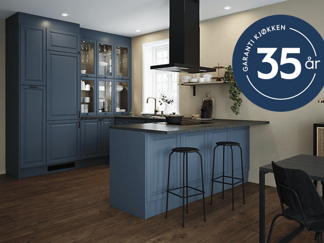 Epoq Heritage kjøkken med garantilogo