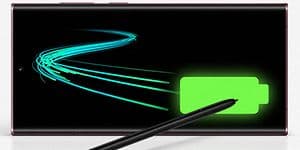 Galaxy S22 Ultra og batteriikon