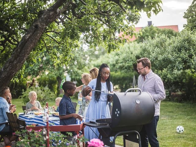 Grillfest i trädgården