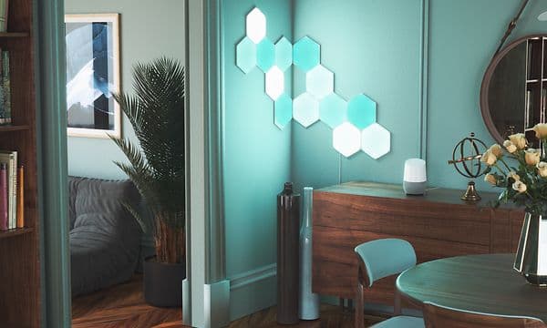 Nanoleaf - grønne lys på væggen
