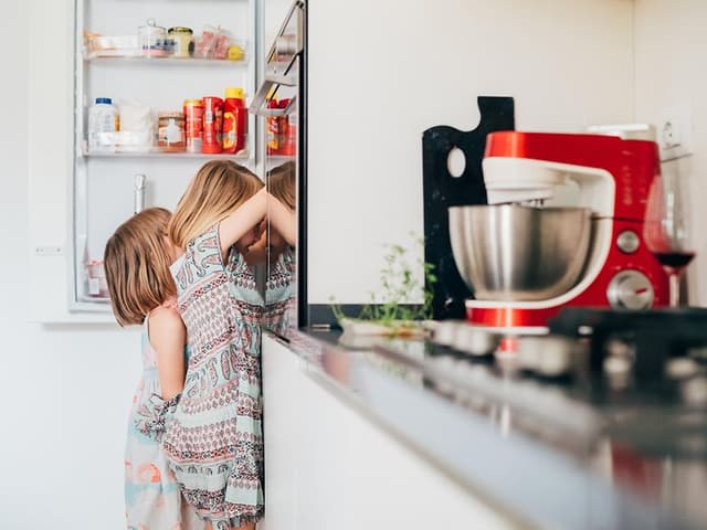 MDA-Fridges-Barn som tar ut mat ur ett kylskåp