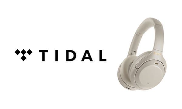 Sony-hodetelefoner med Tidal-logo