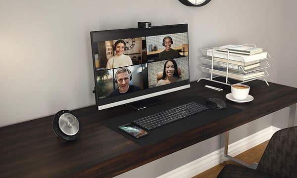 Jabra - PanaCast 20 on top of screen