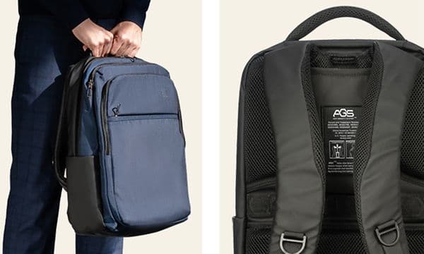 Front and back of a backpack