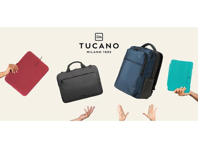 Tucano-banner med computersleeve, computertaske, rygsæk og tabletcover