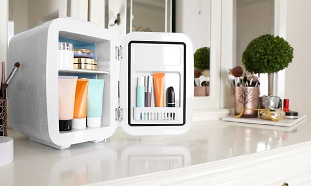 mini fridge with make up 