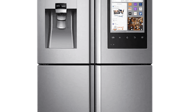samsung family hub-kjøleskap med LCD-skjerm