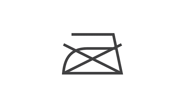 Illustration: stryk ej tvättsymbol.