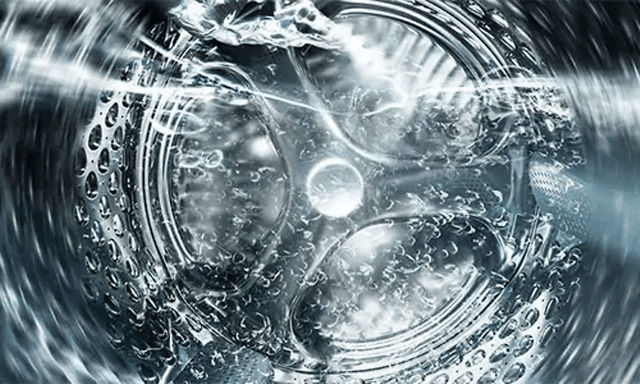 Inside a washing machine