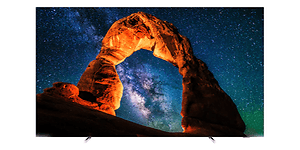 OLED TV med kontrastrik bild på skärmen