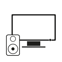 Mustavalkoinen Google Homen kanssa yhteensopiva multimedia -symboli 