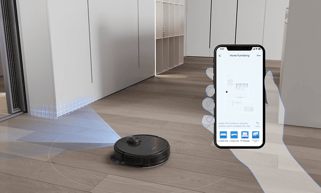 Ecovacs Deebot T9 AIVI mapper gulvet og sender infoen til appen