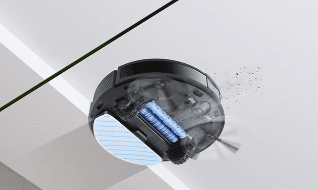 Ecovacs - Deebot T9 AIVI set fra undersiden under rengøring
