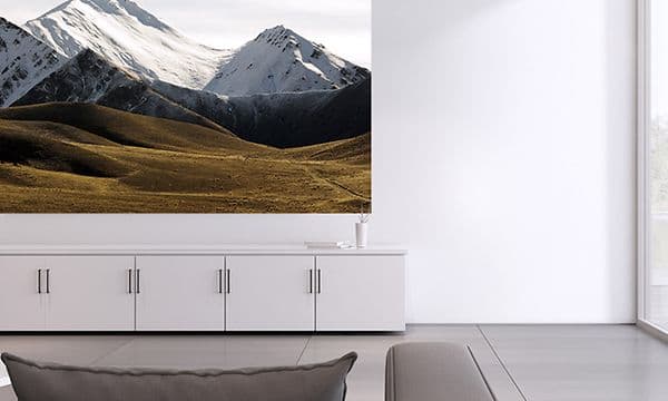 Fjell projisert på vegg