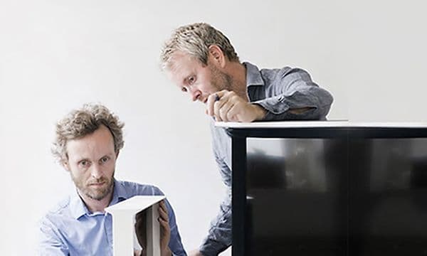 Samsung-TV-Two designer looking at The Serif