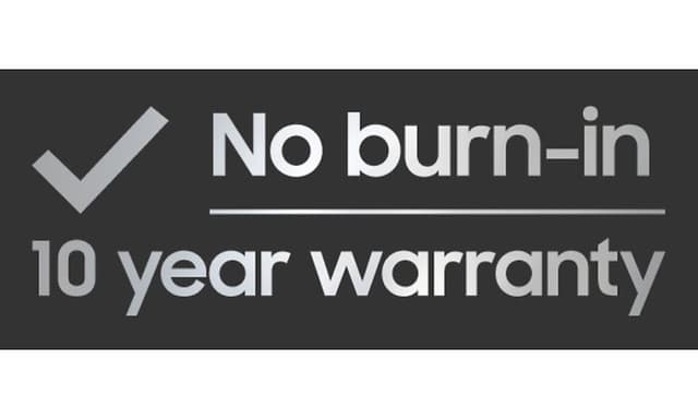 Samsung No Burn-in 10 year warranty
