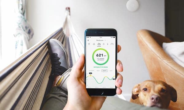 Airthings-app på en smarttelefon