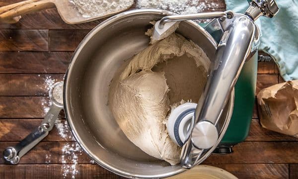 Ankarsrum - dough inside a kitchen machine