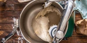 Ankarsrum - dough inside a kitchen machine