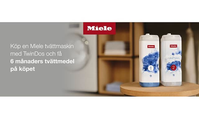 Miele twin dos kampanj -Toppbanner med svensk text
