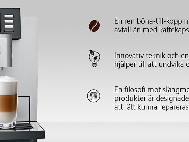 Jura kaffemaskin och lista med funktioner svensk text